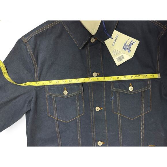 Mens London Navy Blue Denim Flocked Jacket XL $ 1790 Msrp - Picture 9 of 16